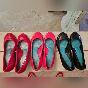 One of three pair oka b wedges (black pair) size 8